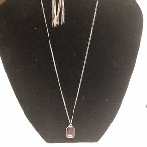 Purple gem paparazzi necklace set